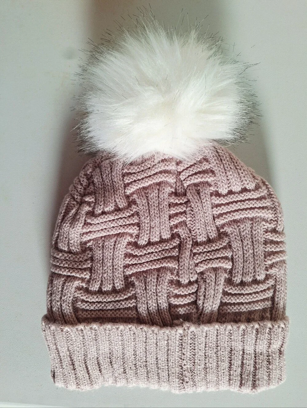 New Britt's Knits Pink Knit Pom Beanie